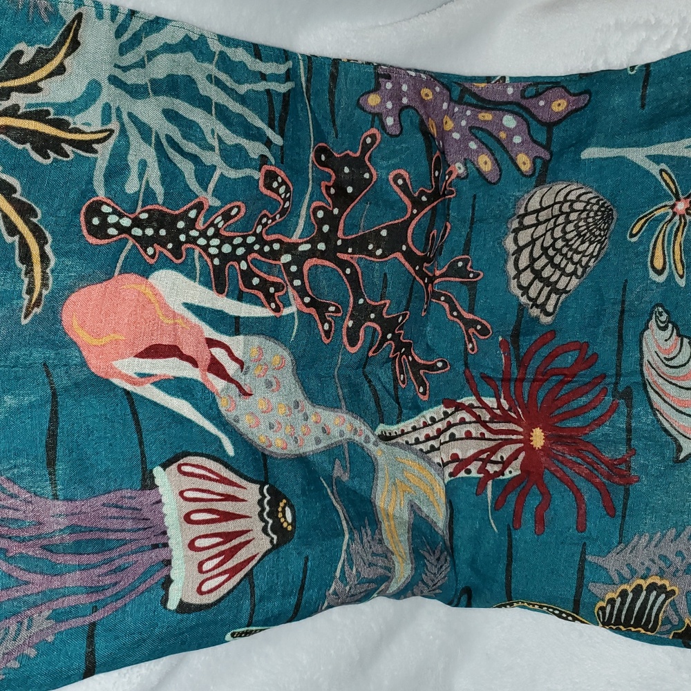 NWT Spartina Mystic Mermaid Scarf Linen Blend - Picture 2 of 6